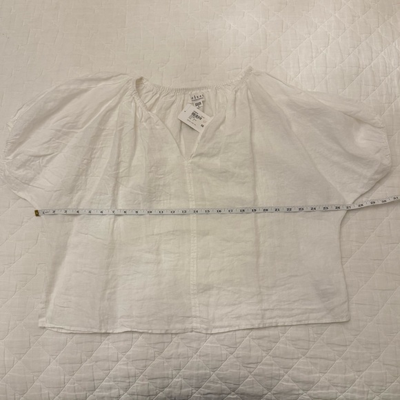NWT Velvet by Graham and Spencer Janine Linen Top White Size S - Picture 7 of 8